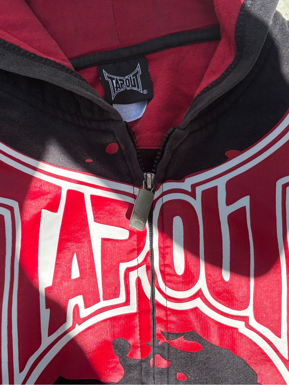 Tapout Red and Black graphic screen print Zip-Up Hoodie Jacket
